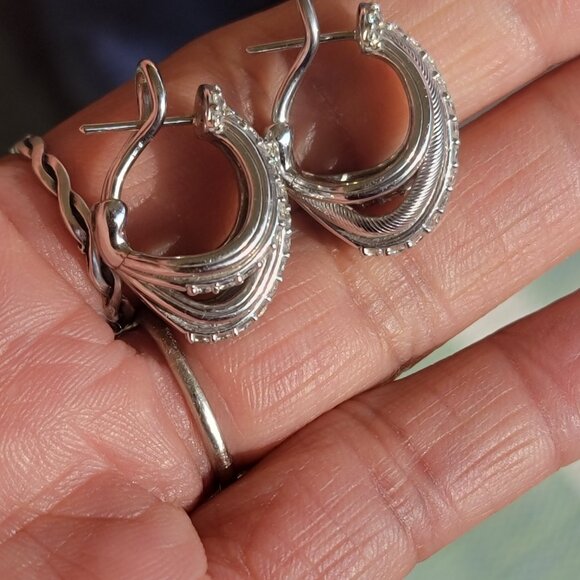 *RARE* Old Judith Ripka JR piece 925 sterling silver glamorous ribbed different - Picture 12 of 16